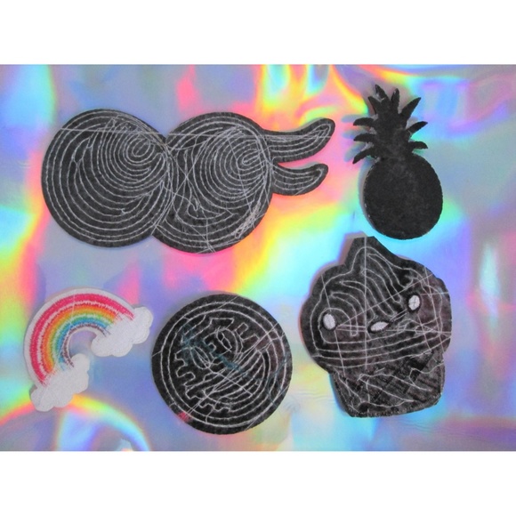 emoji iron on patch sequin patches embroidered set - Picture 5 of 5